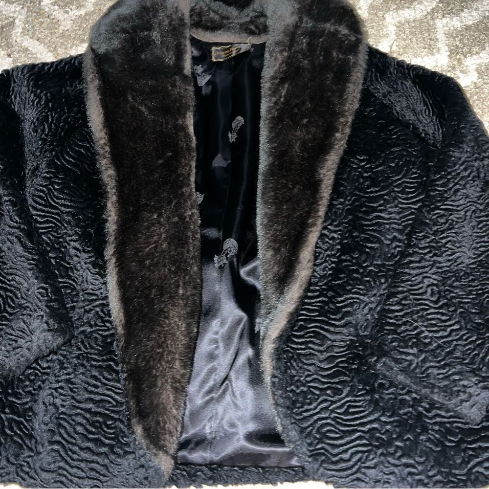 Luxurious Black Faux Fur Coat
